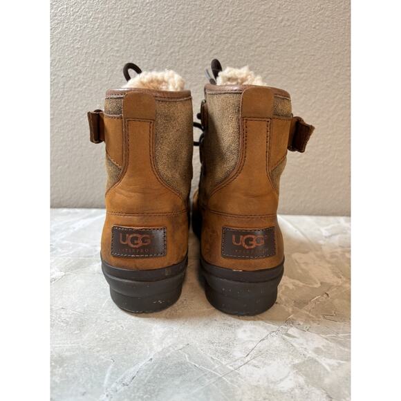 UGG Cecile Women's 1007999 Brown Waterproof Leather Ankle Duck Boots Size US 5.5 - Picture 3 of 8